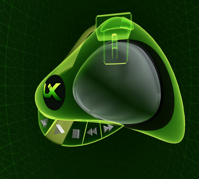 Media player with 3D transport controls