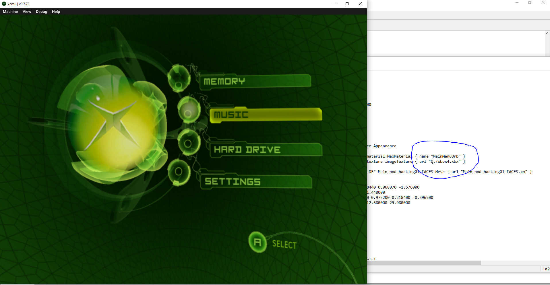 Theseus in xemu - green skin