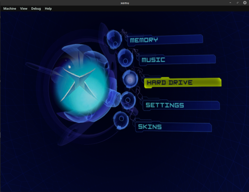 Blue skin with orb menu