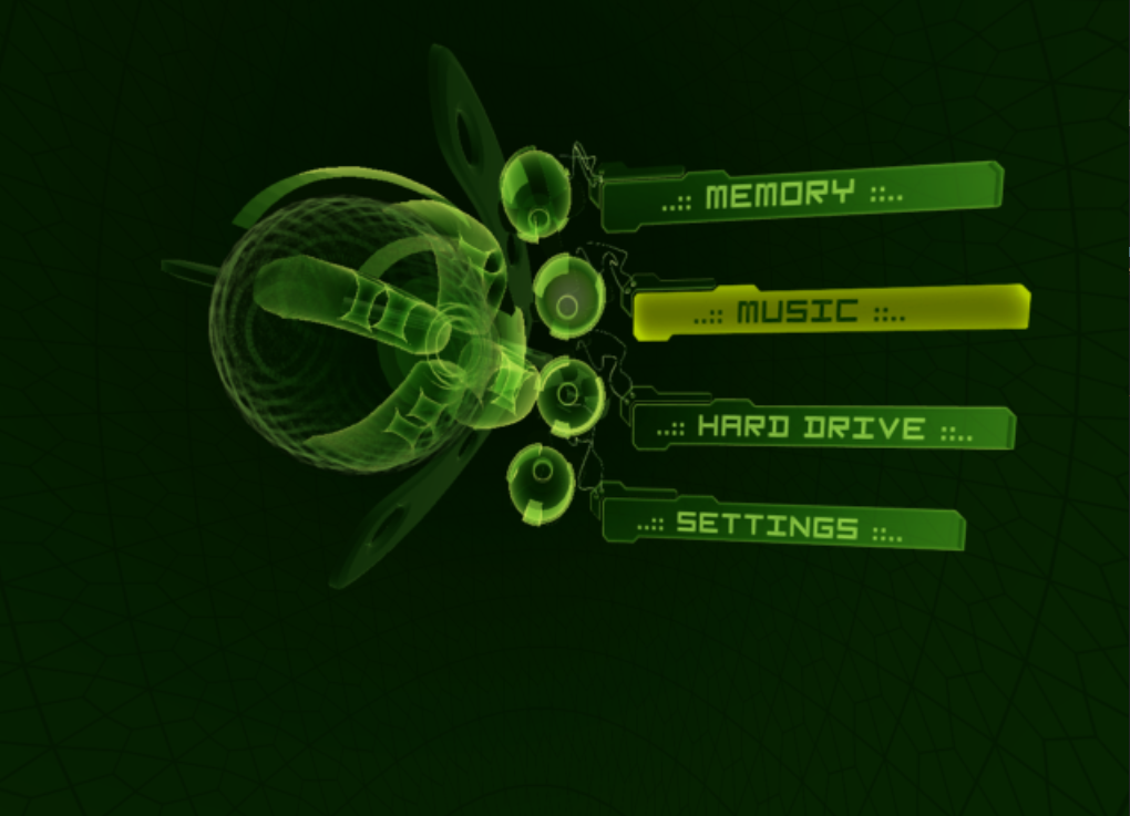 Green skin with dotted menu items